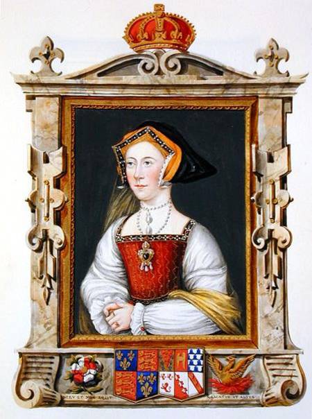 Portrait of Jane Seymour (c.1509-37) 3rd Queen of Henry VIII from 'Memoirs of the Court of Queen Eli a Sarah Countess of Essex