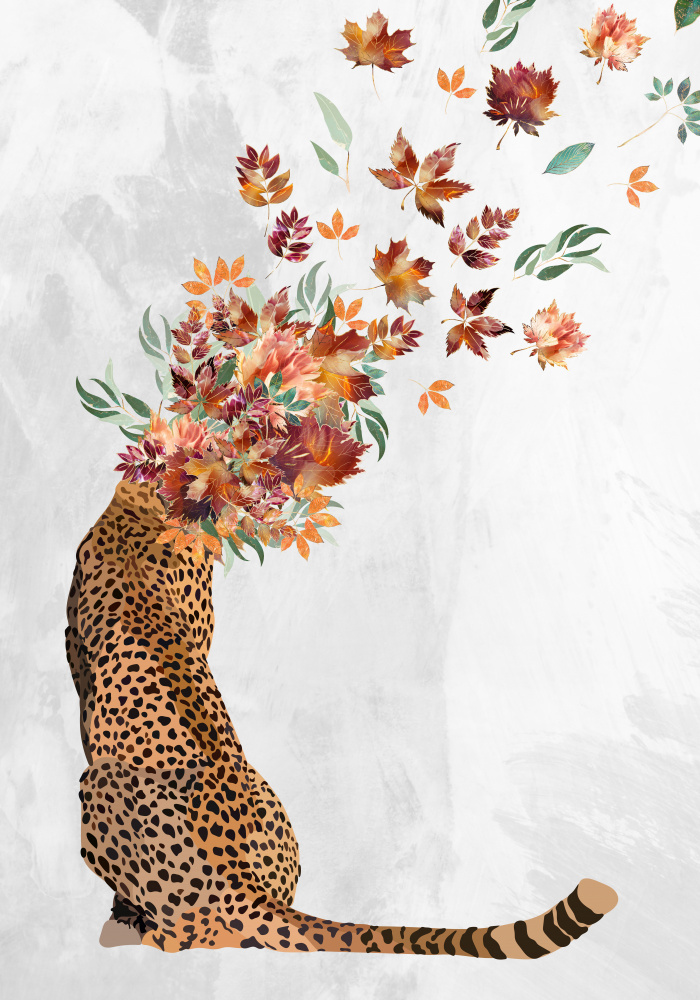 Cheetah Autumn Leaves Head a Sarah Manovski