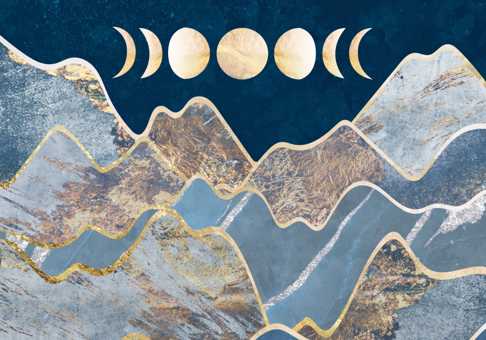 Metallic Moon Cycle in the Mountains a Sarah Manovski
