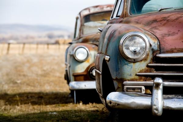 vintage cars abandoned in rural Wyoming a Sascha Burkard