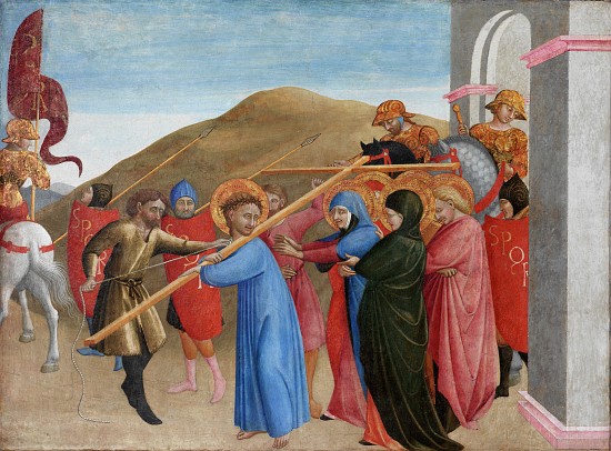 The Procession to Calvary a Sassetta