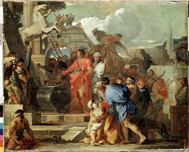 Augustus before the Tomb of Alexander the Great a Sébastien Bourdon