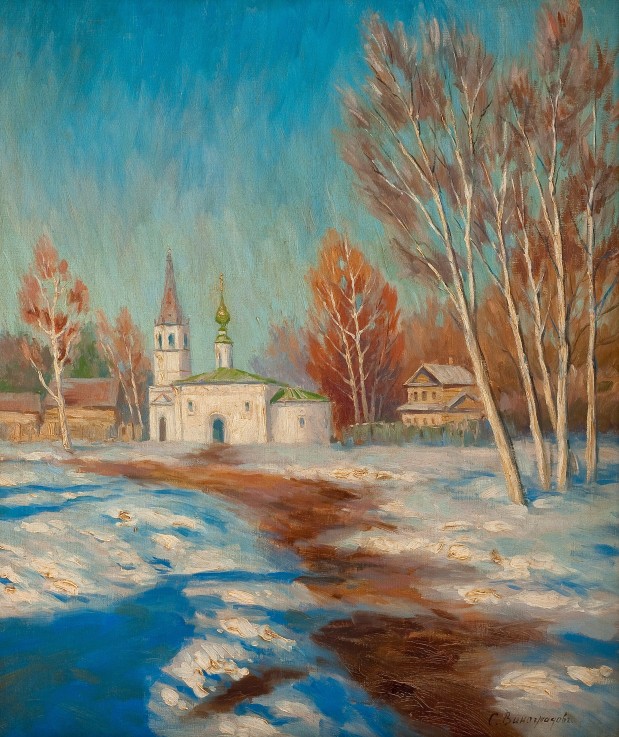 Spring Landscape a Sergej Arsenjewitsch Winogradow