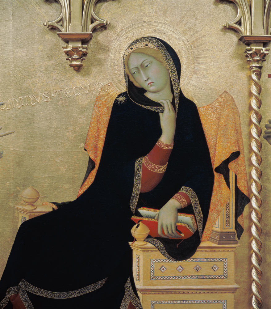 Simone Martini, Annunciation, Mary a Simone Martini