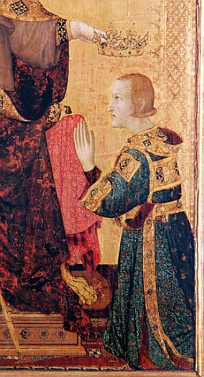 St. Louis of Toulouse (1274-97) crowning his brother, Robert of Anjou (1278-1343) from the Altar of  a Simone Martini