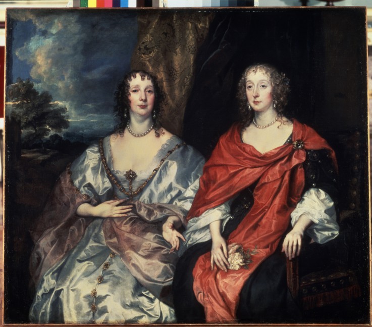Portrait of Anne Dalkeith, Countess of Morton and Anne Kirke, Ladies-in-Waiting to Queen Henrietta M a Sir Anthonis van Dyck