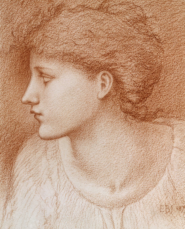 Study of Girls Head a Sir Edward Burne-Jones