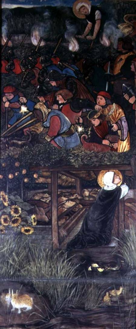 The Legend of St. Frideswide, 1859, oil study for a stained glass window in the Latin Chapel of Chri a Sir Edward Burne-Jones