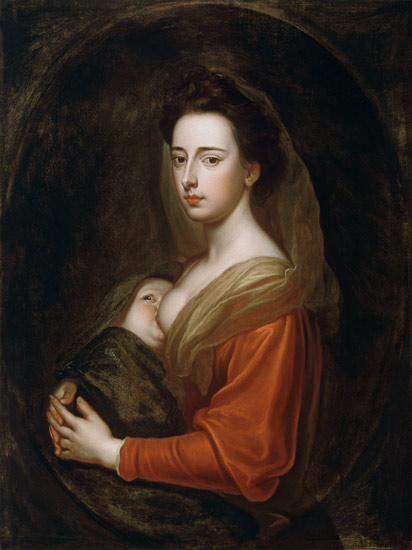 Portrait of Lady Mary Boyle (1566-1673) and Her Son Charles Boyle (d.1720) a Sir Godfrey Kneller
