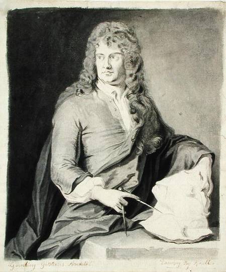 Portrait of Grinling Gibbons (1648-1721) a Sir Godfrey Kneller