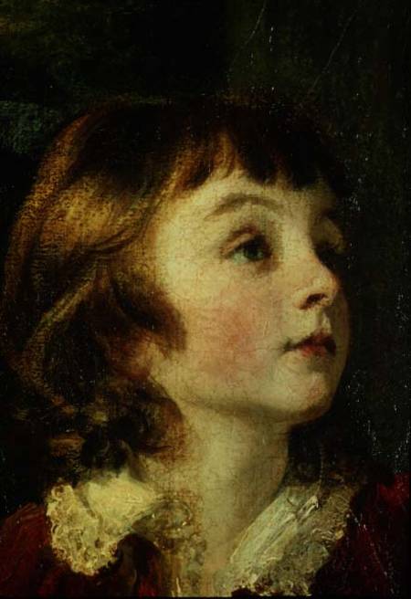 Head of a child detail from the painting the Fourth Duke of Marlborough (1739-1817) and his Family a Sir Joshua Reynolds