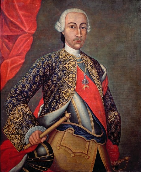 Charles III (1716-88) in armour and wearing the Order of the Golden Fleece a Spanish School