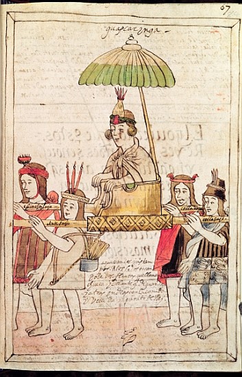Illustration of Huascar Inca from ''Historia y Genealogia Real de los Reyes Incas del Peru, de sus h a Spanish School