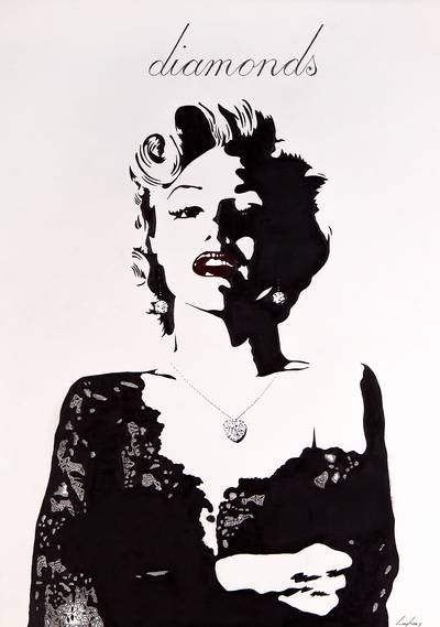 Diamonds Marilyn Monroe in un abito da sera con diamanti