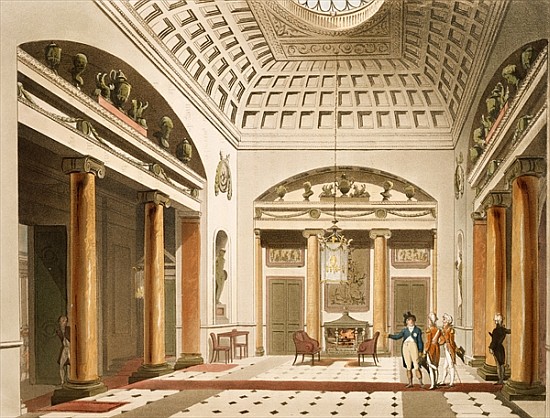 The Hall, Carlton House, from Ackermann''s ''Microcosm of London'' a T.(1756-1827) Rowlandson