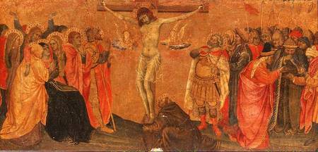 Crucifixion, predella panel a Taddeo  di Bartolo