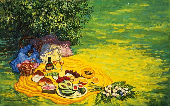 Golden Picnic, 1986 (oil on canvas)  a Ted  Blackall