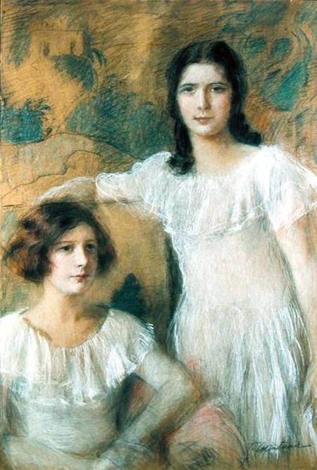 Portrait of Two Girls a Teodor Axentowicz