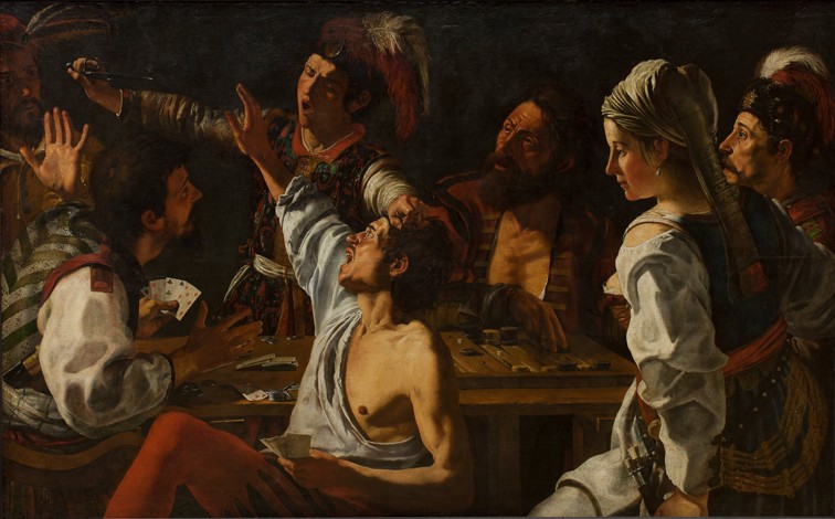 Card and Backgammon Players. Fight over Cards a Theodor Rombouts