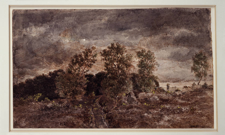 Landscape with thunderstorms a Théodore Rousseau