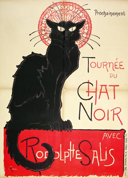 Poster advertising a tour of the Chat Noir Cabaret, 1896 (colour litho) a Théophile-Alexandre Steinlen