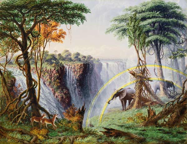 Der Mosi-oa-Tunya oder: Die Victoria Falls, Zambesi River a Thomas Baines