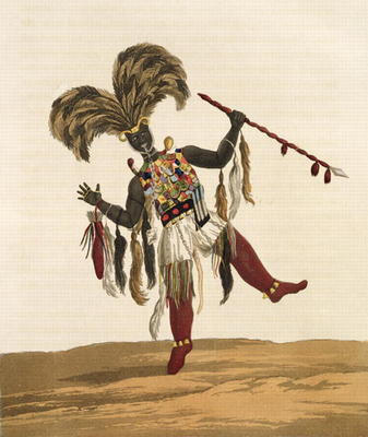 A Captain in his War Dress, from 'Mission from Cape Coast Castle to Ashantee', published 1819 (colou a Thomas Edward Bowdich