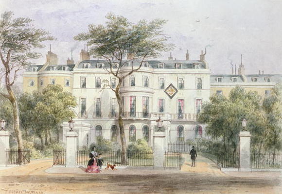 West front of Sir Robert Peel's House in Privy Garden (1788-1850) 1851 (w/c on paper) a Thomas Hosmer Shepherd