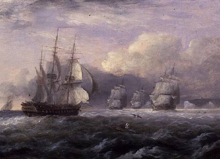 Running Before a Stiff Breeze - North Foreland, Coast of Kent a Thomas Luny