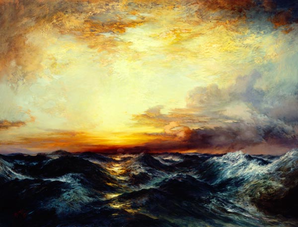 Sonnenuntergang über dem Pazifik a Thomas Moran