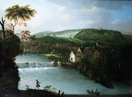 A View of the Abbey Mill and Weir on the River Avon, Bath a Thomas Ross