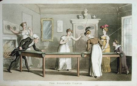 The Billiard Table, from 'The Tour of Dr Syntax in search of the Picturesque', by William Combe a Thomas Rowlandson