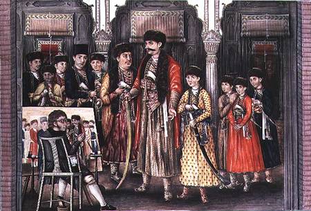 Shuja ud-daula, Nawab of Oudh (1754-75) and his Ten Sons, engraved by P. Renault a Tilly Kettle