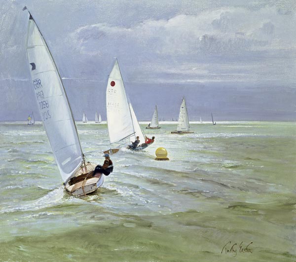Around the Buoy (oil on canvas)  a Timothy  Easton