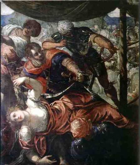 Battle between Turks and Christians a Tintoretto (alias Jacopo Robusti)