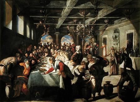 Marriage at Cana a Tintoretto (alias Jacopo Robusti)