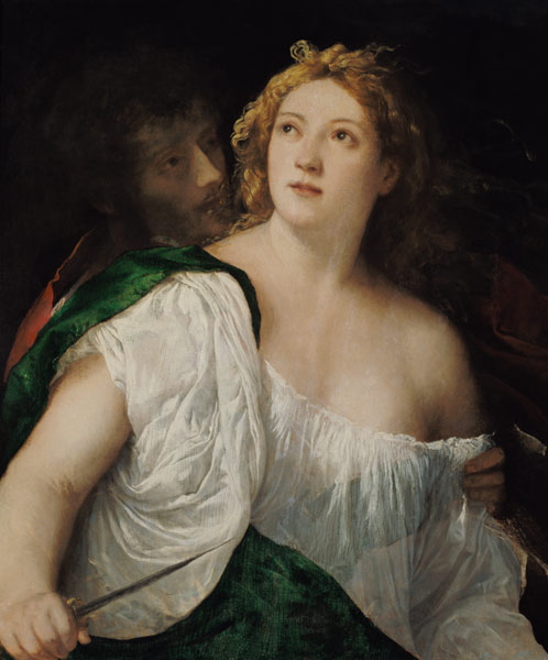 Lukrezia and Tarquinius. a Tiziano (alias Tiziano Vercellio)