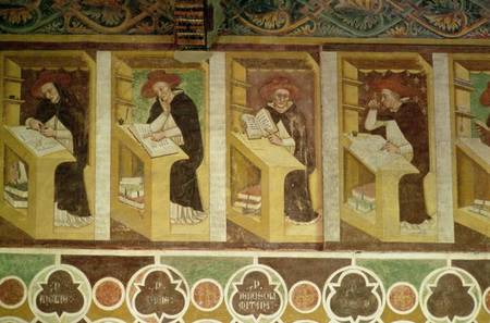 Four Dominican Monks at their Desks, from the cycle of 'Forty Illustrious Members of the Dominican O a Tommaso  da Modena