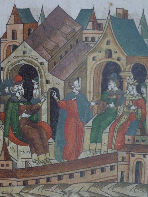 Arrest of Dmitry the Grandson and his mother (From the Illuminated Compiled Chronicle) a Unbekannter Künstler