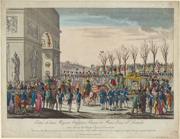 The wedding procession of Napoleon and Marie-Louise  along the Champs Elysées on 2nd April 1810 a Unbekannter Künstler