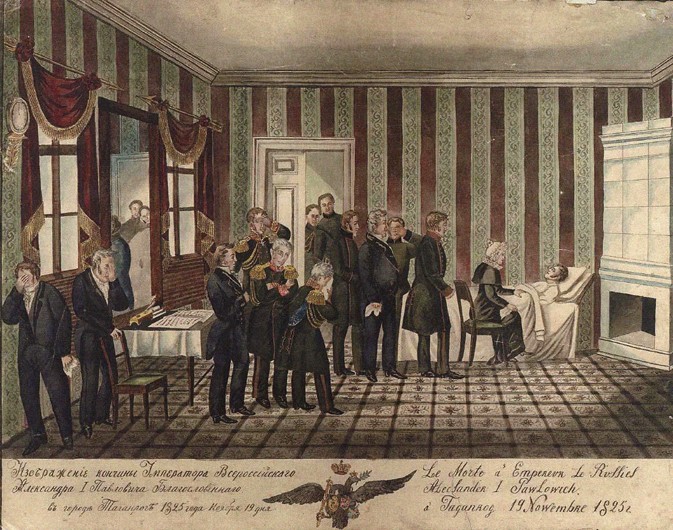 The death of Alexander I of Russia in Taganrog on 19 November 1825 a Unbekannter Künstler