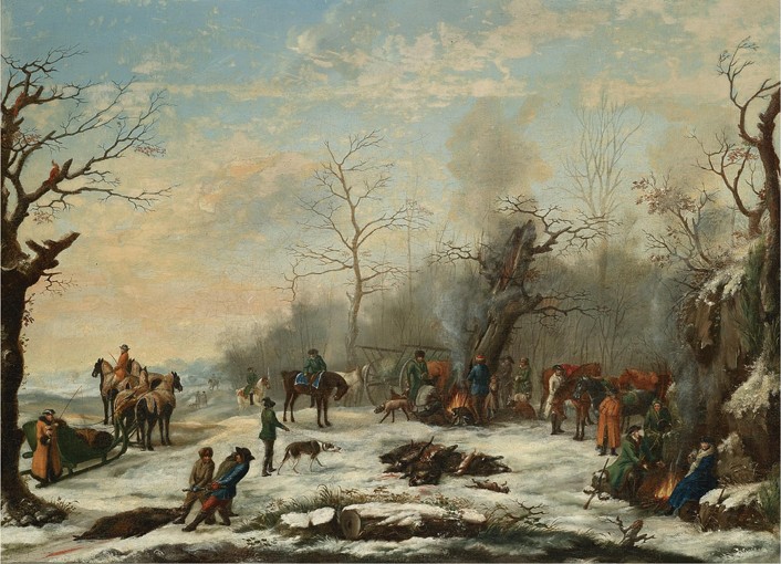 Winter Hunt a Unbekannter Künstler