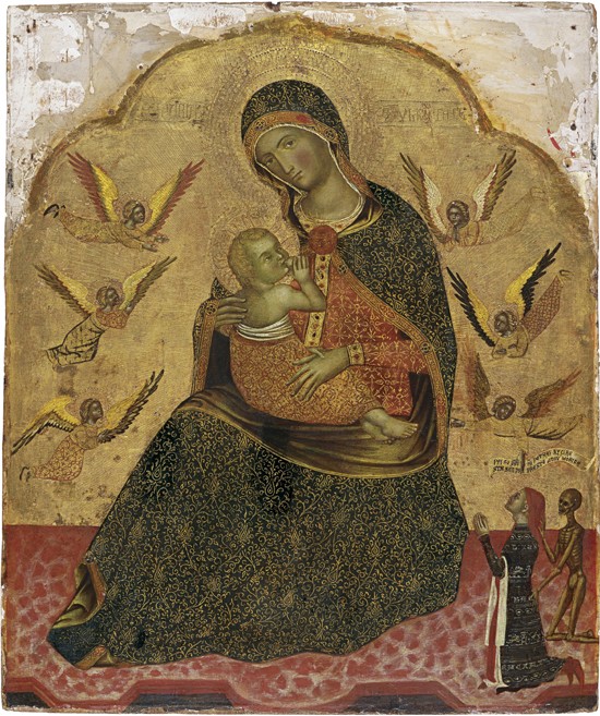 The Virgin of Humility with Angels and a Donor a Unbekannter Künstler