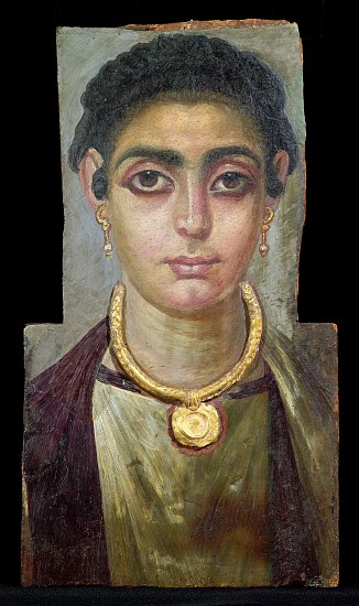 Mummy Portrait: Head of a Woman, Egyptian, 130-160 AD a Unbekannter Künstler