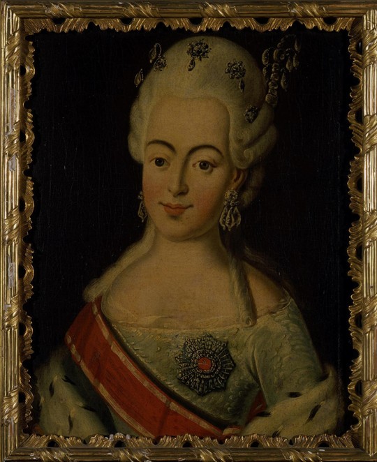 Portrait of Grand Duchess Natalia Alexeyevna of Russia (1755-1776), Princess Wilhelmina Louisa of He a Unbekannter Künstler