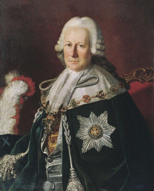 Portrait of the Admiral Semyon Ivanovich Mordvinov (1701-1777) (After Carl Ludwig Christineck)) a Unbekannter Künstler