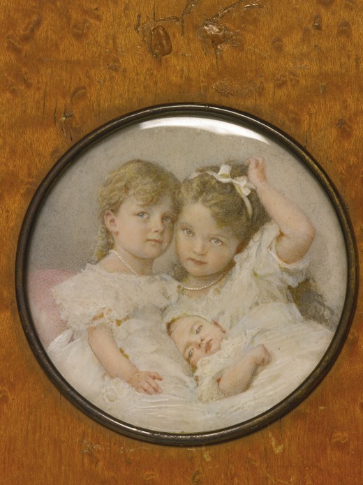 Portrait miniature of Grand Duchesses Olga, Tatiana and Maria of Russia a Unbekannter Künstler