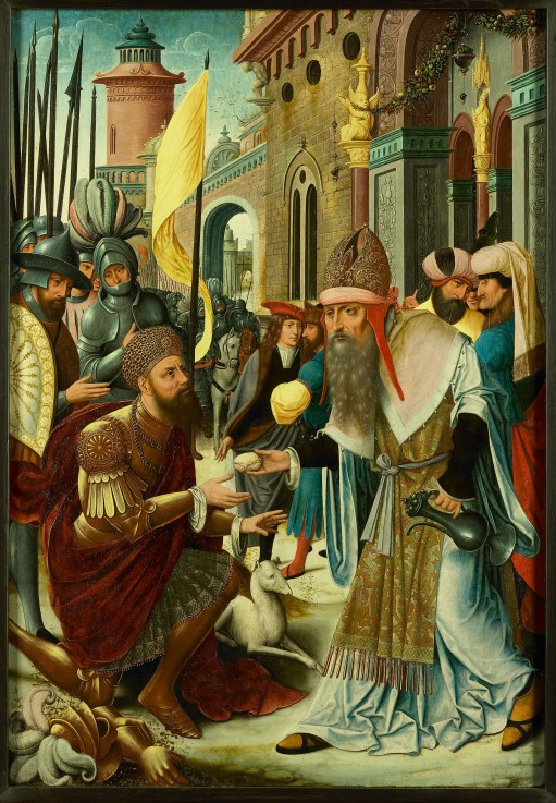 Meeting of Abraham and Melchizedek in a synagogue a Unbekannter Künstler