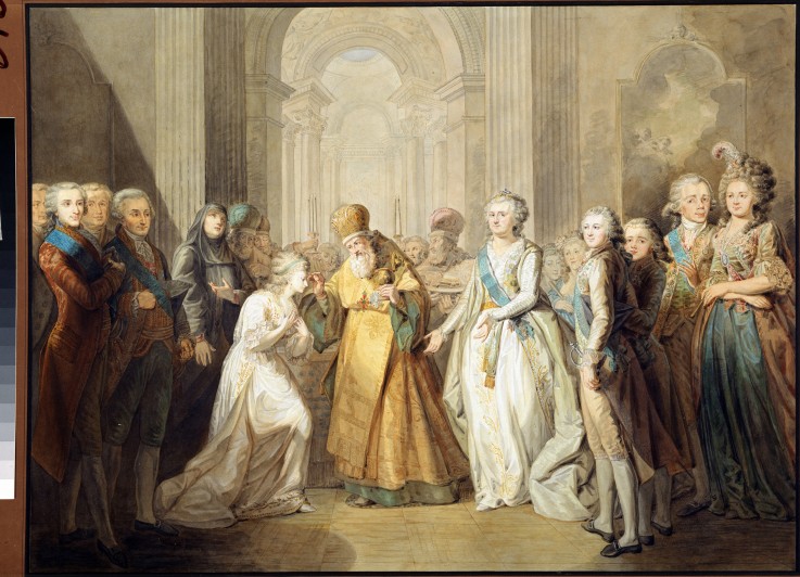 Engagement of Grand Duke Alexander Pavlovich and Princess Louise of Baden a Unbekannter Künstler