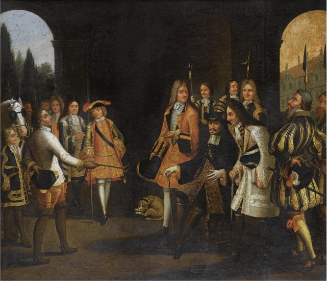 Audience of Louis XIV with Tsar Peter the Great in Versailles, 1717 a Unbekannter Künstler